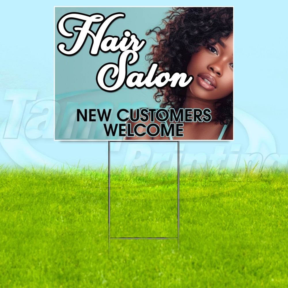 HAIR SALON 18×24 Yard Sign Beauty Plastic Corrugated WITH STAKE USA YS08104