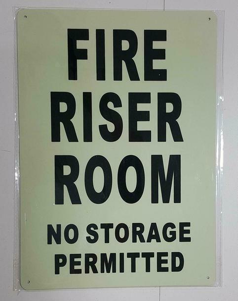 FIRE RISER ROOM SIGN GLOW IN THE DARK (HEAVY DUTY,ALUMINUM SIGN 10X14,…ref0420