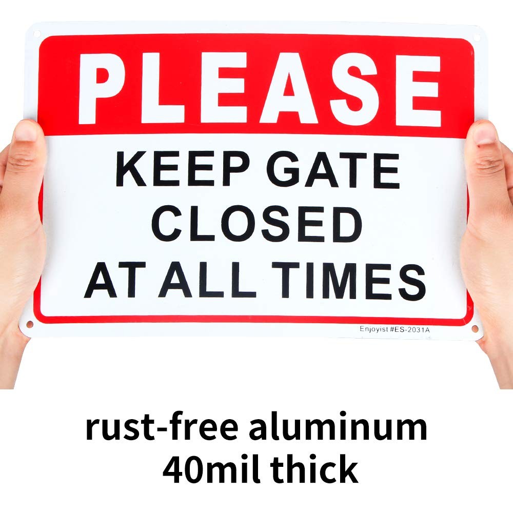 2-Pack Please Keep Gate Closed At All Times Sign 10″x 7″ .04″ Aluminum Reflec…