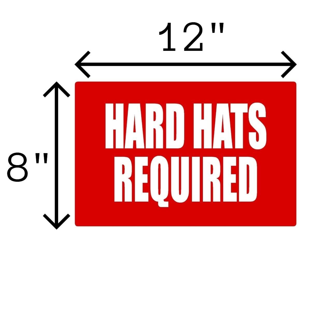 Hard Hats Required Business Retail Counter Informational Sign | 12″w x 8″h