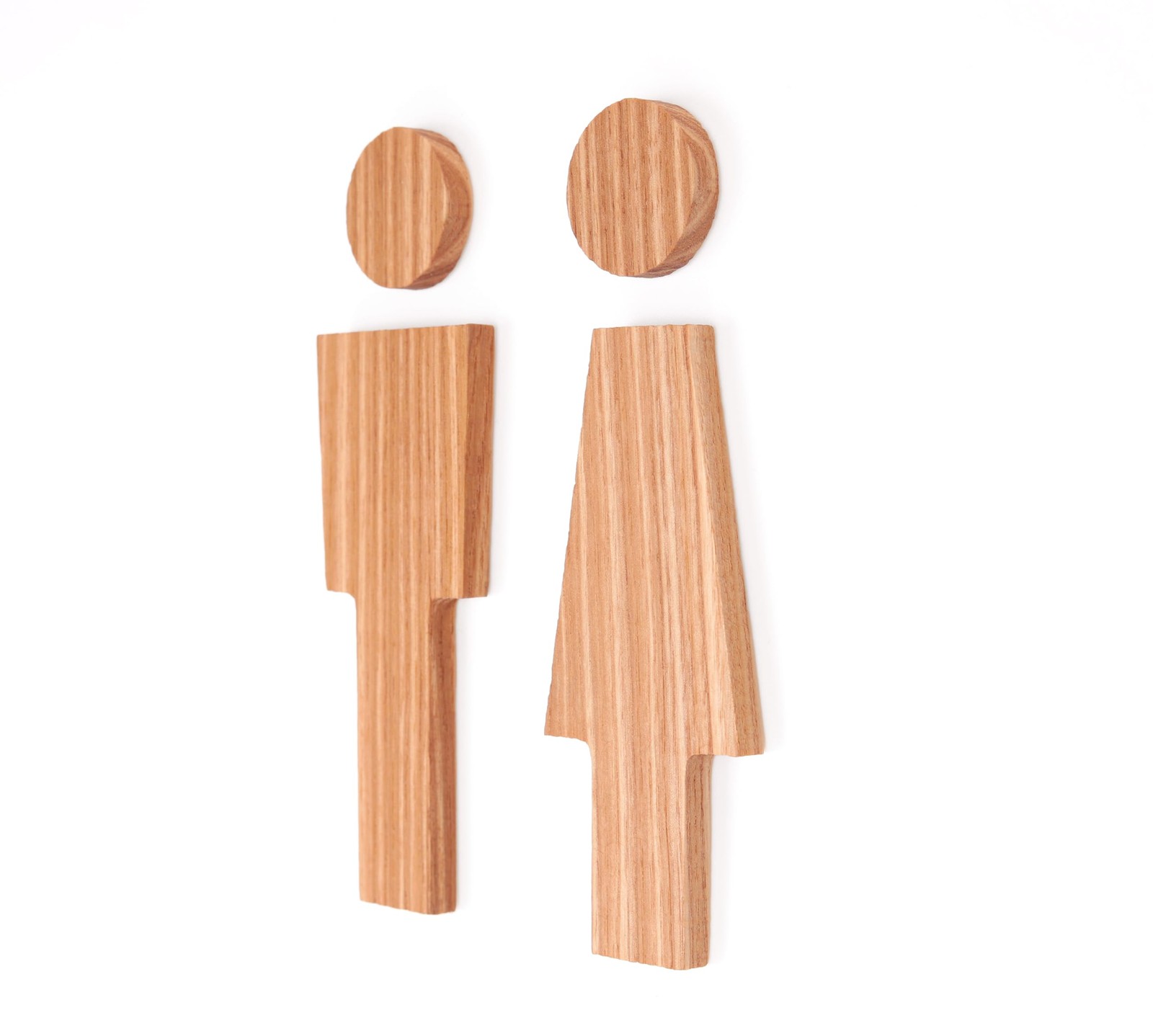 Light Beige Adhesive Wooden WC Sign Men Women Bathroom Door Restroom Plaque