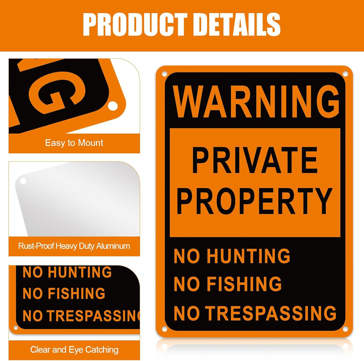20 Pcs Posted No Trespassing Signs Private Property Weatherproof No Hunting S…
