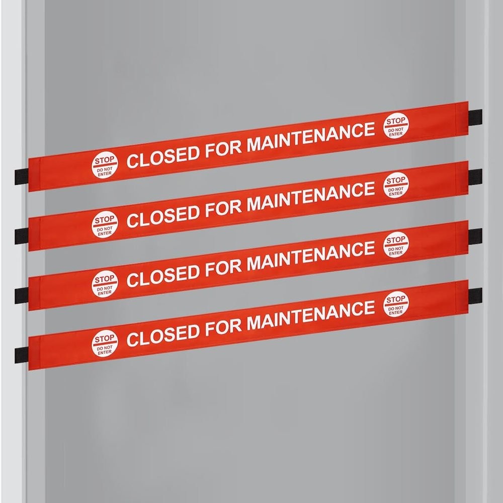 4 PCS Closed for Maintenance Sign with Magnetic Ends,Safety Signs with Magnetic