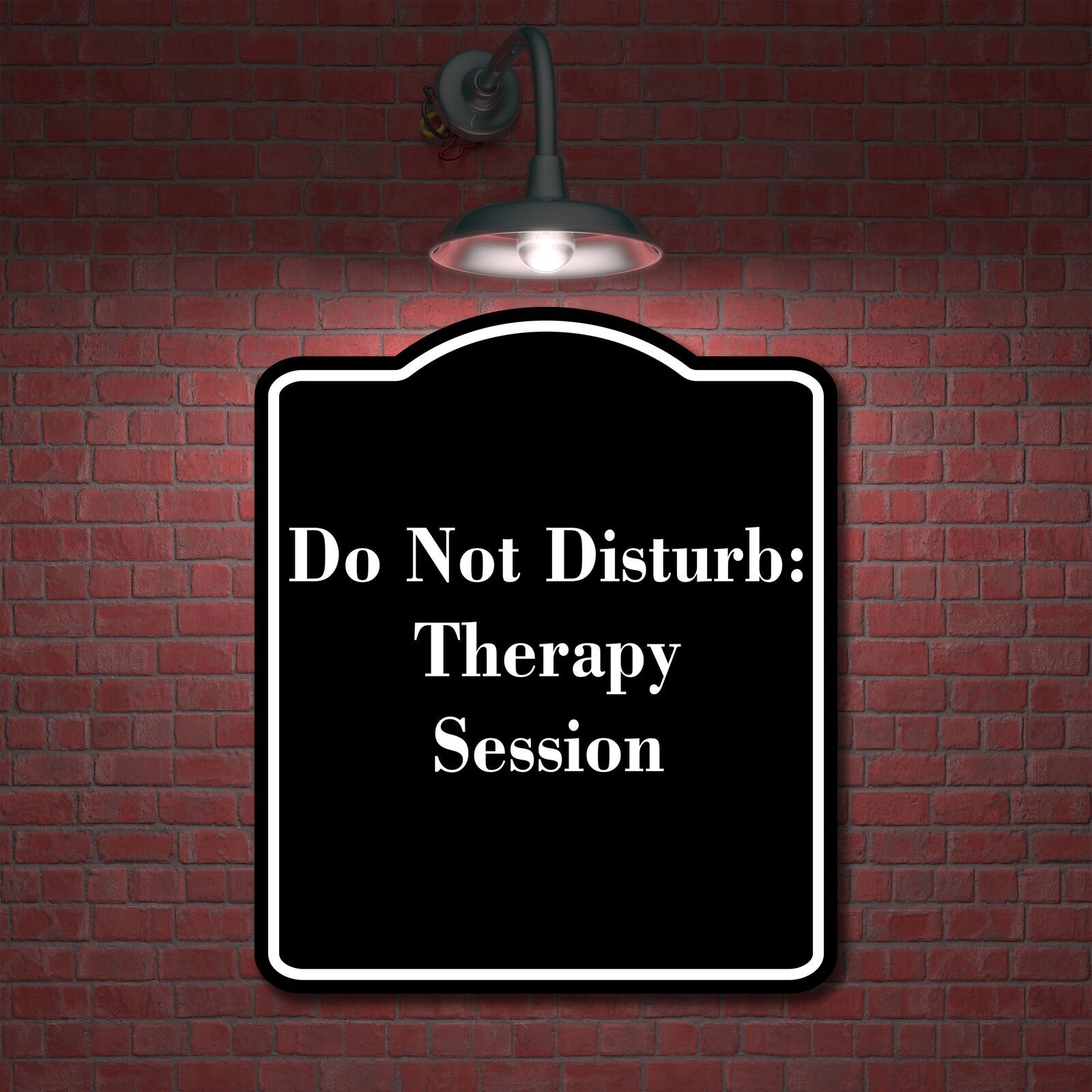 Do Not Disturb Therapy Session BLACK Aluminum Composite Sign