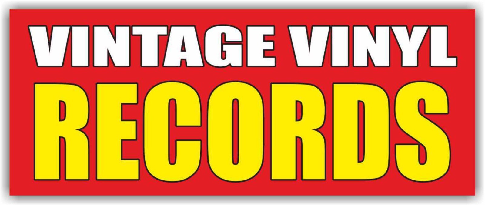 VINTAGE RECORDS Advertising Banner Vinyl Mesh Sign Music Antique Rare Albums