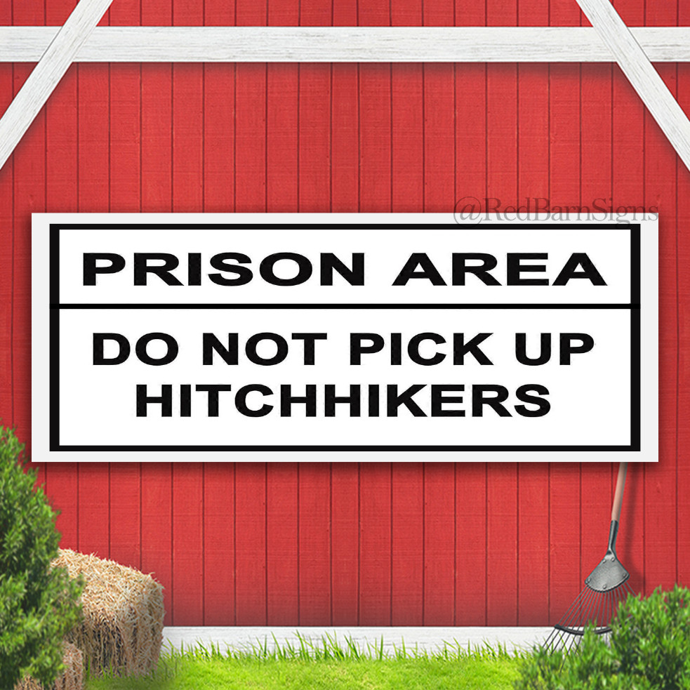 Up Hitchhikers Caution Warning Notice Indoor Outdoor Banner Sign with grommets