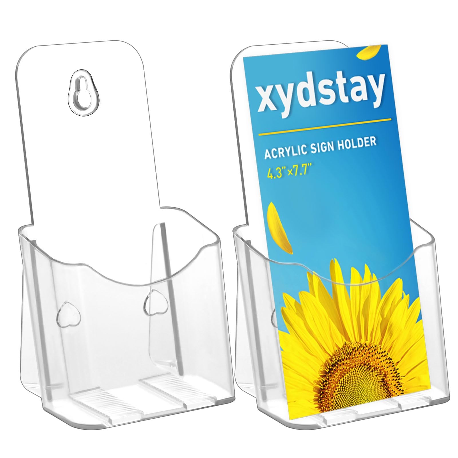 xydstay Acrylic Brochure Holder 4×9 Inches Slant Back Design, Clear