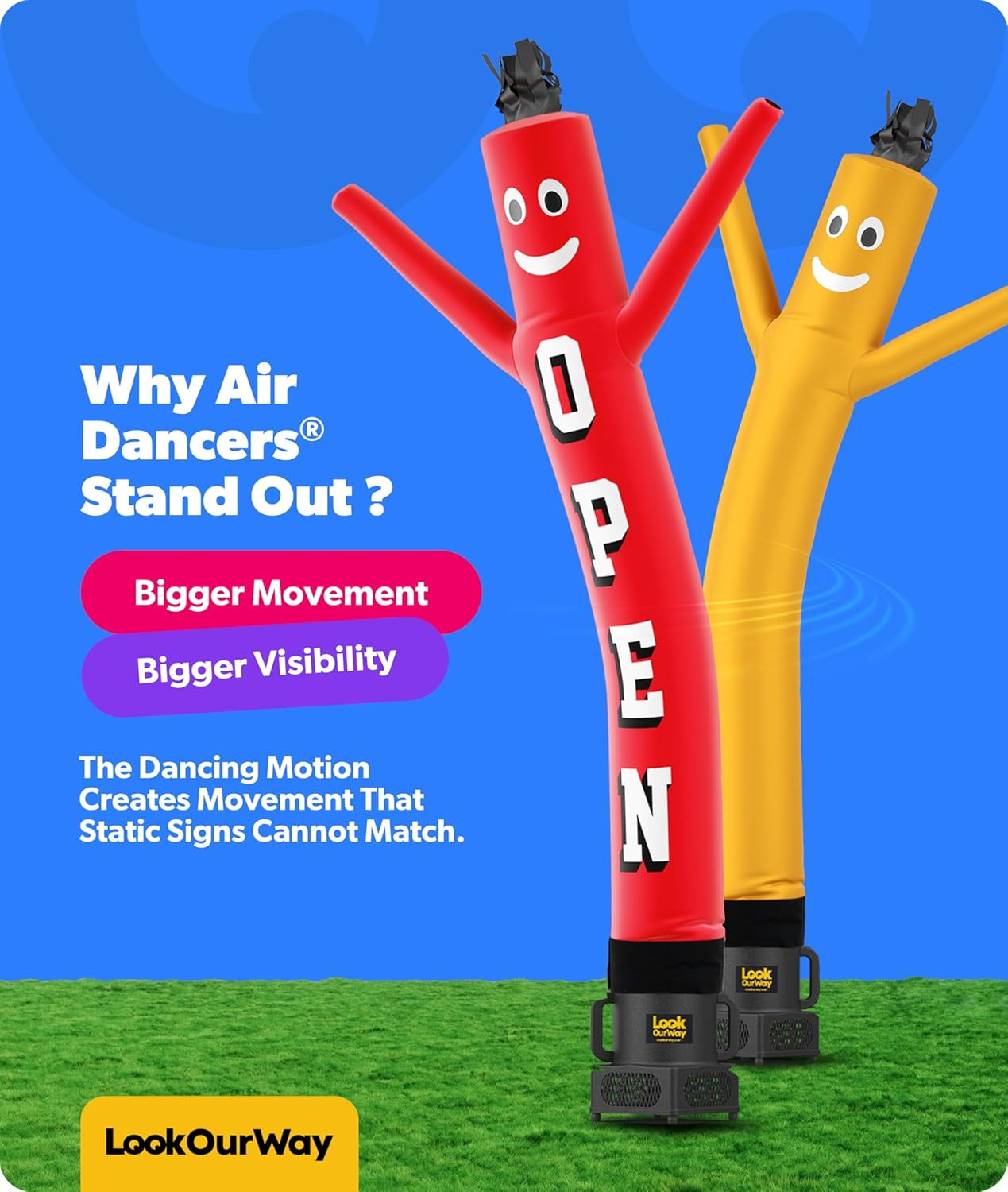 Air Dancers Inflatable Tube Man Set – 7Ft Tall Wacky Waving Inflatable Dancing T