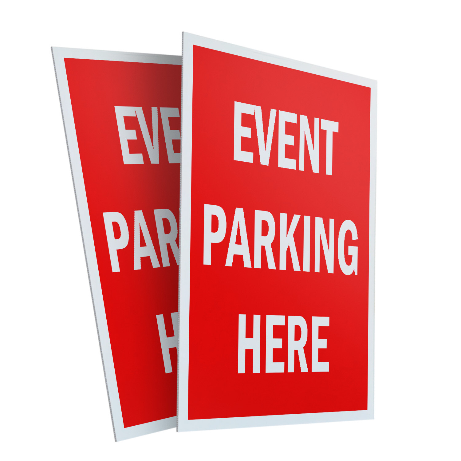 Event Parking Here 24″ x 36″ 2 Pack Of Store Sign Plastic Or Decal