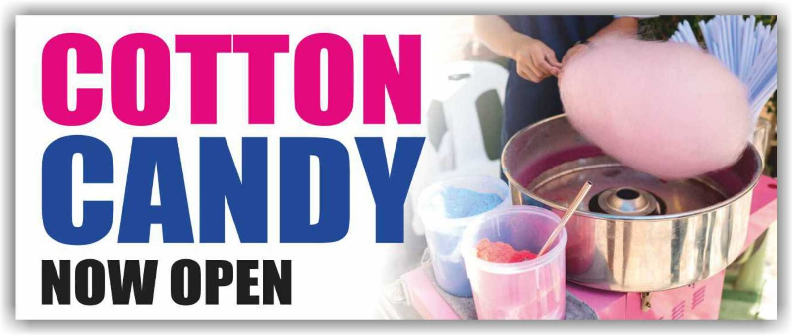 COTTON CANDY Advertising Banner Vinyl Mesh Sign carnival fair food lemonade open