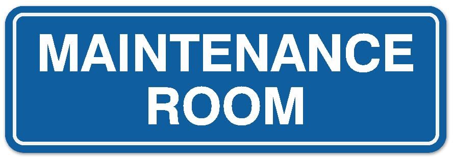 Maintenance Room Sign Blue Large Durable Door Wall Easy Installation