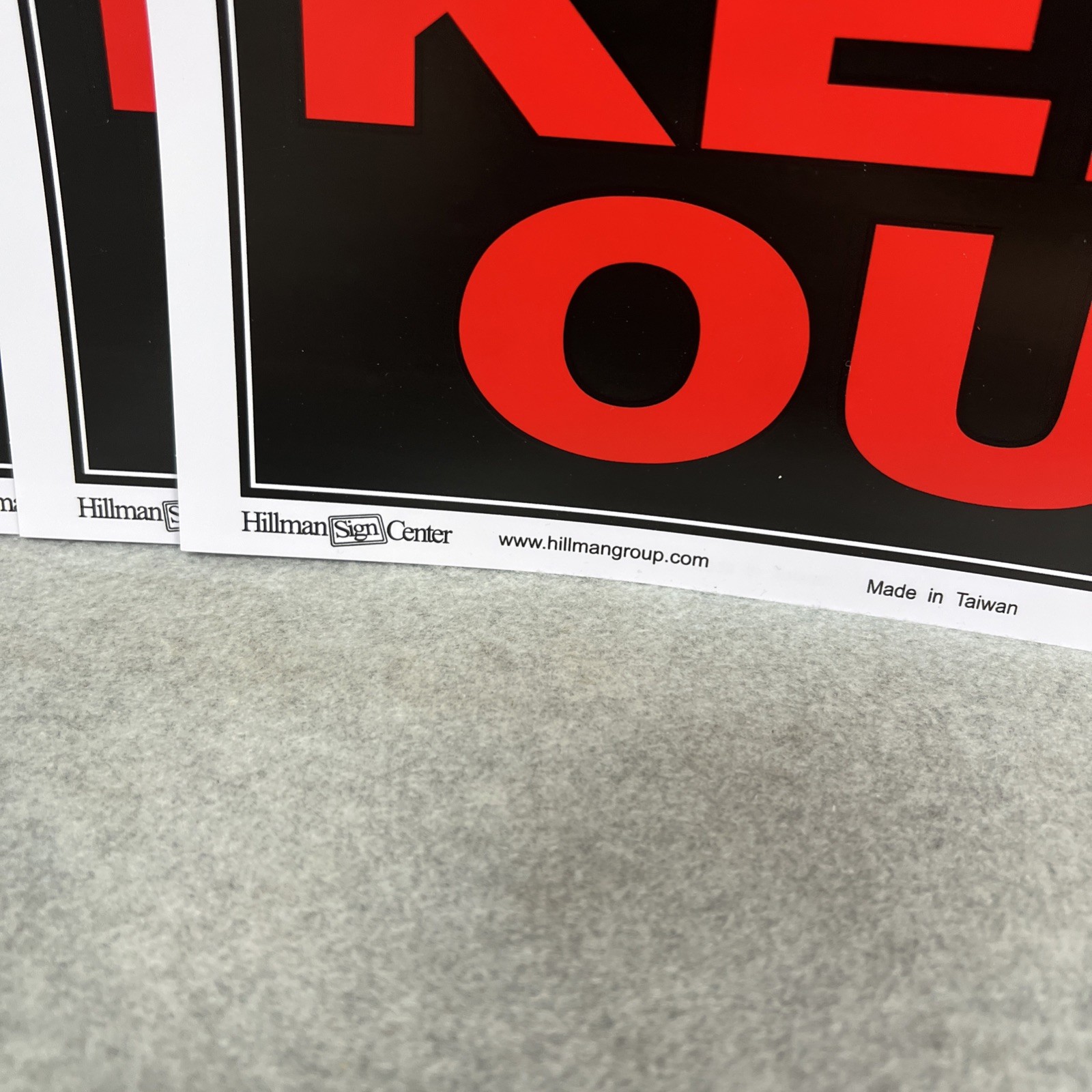 Lot of 5 PRIVATE PROPERTY KEEP OUT Signs Hillman 839906 8″x12″ Red Plastic