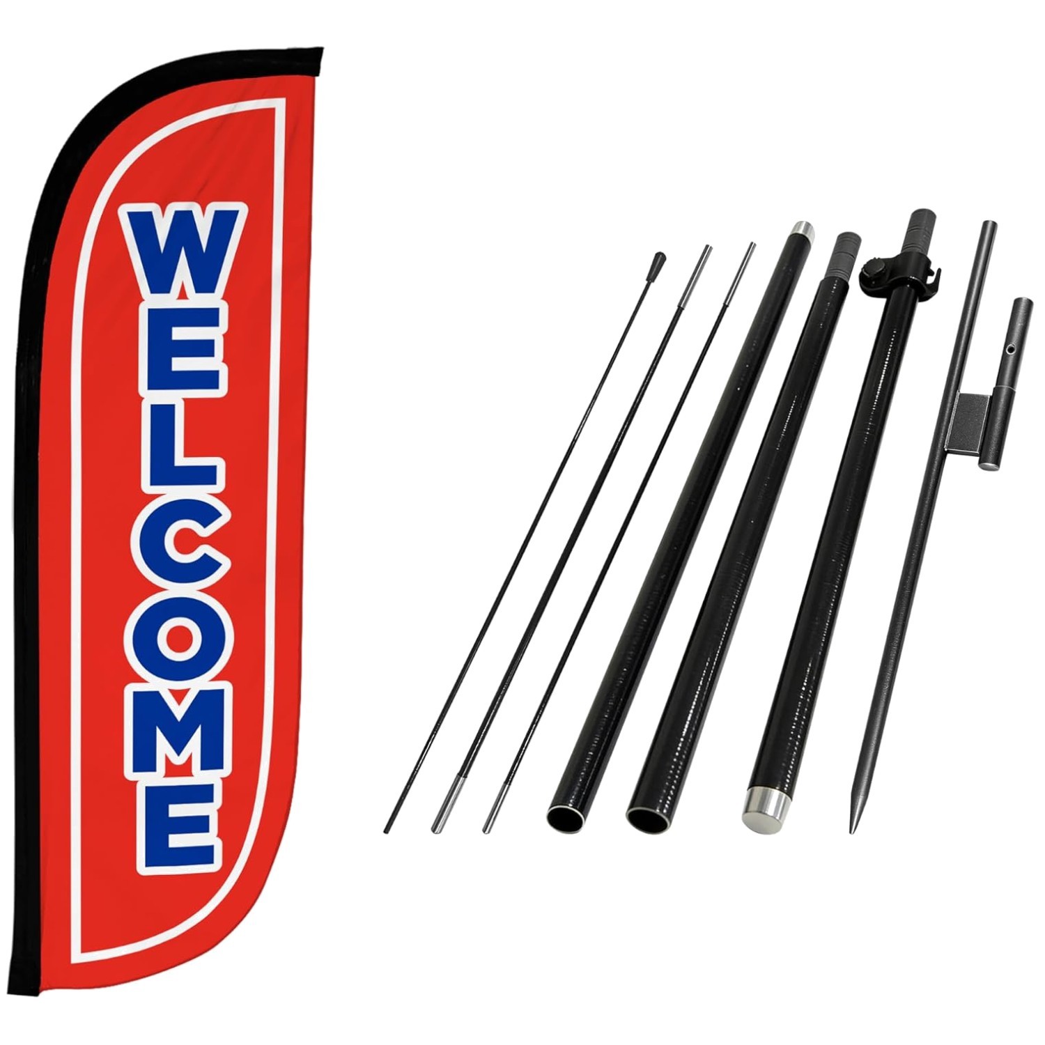 High Visibility Feather Flag Kit – Ground Spike Included