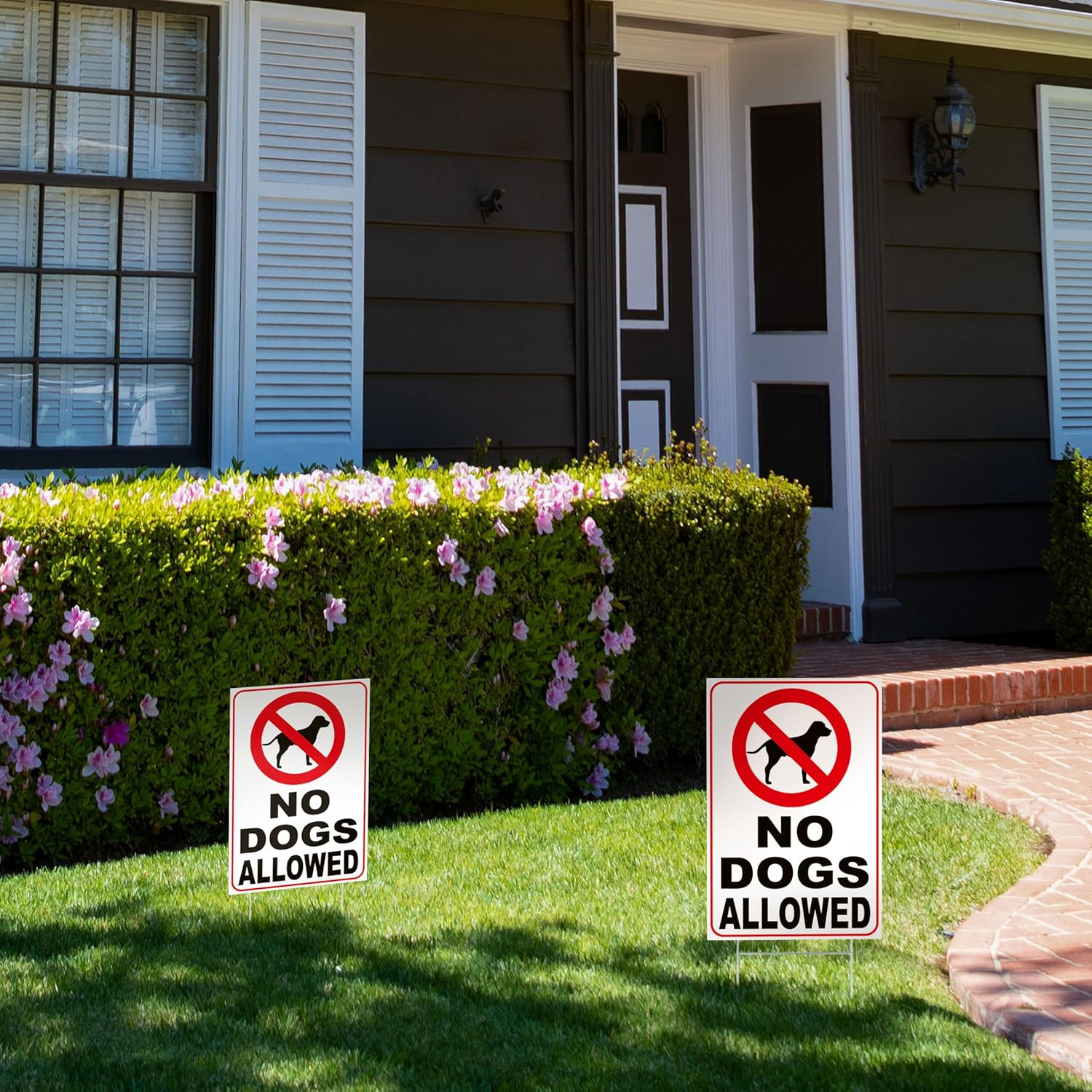 3 PC No Dogs Allowed Signs for Yard, 8X12 Double Sided Coroplast Keep off Grass