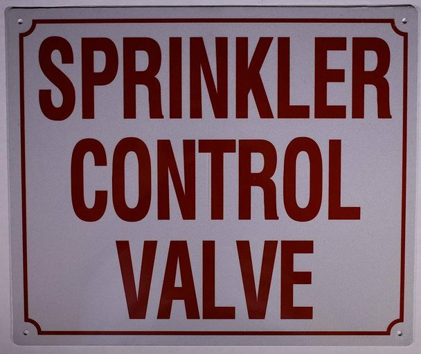 Sprinkler Control Valve Sign (Aluminium Reflective, White 10×12)–REF24-1027