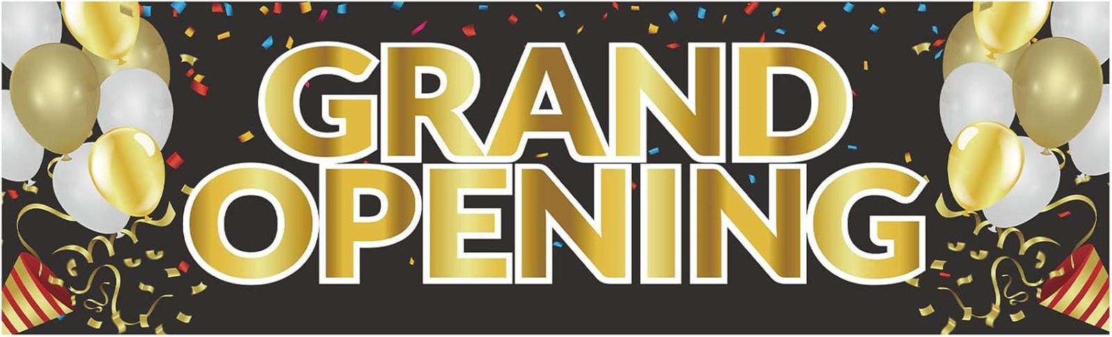 Grand Opening Banner, 3 X 10 Ft New Store Grand Opening Sign and Rope, Oxford Cl