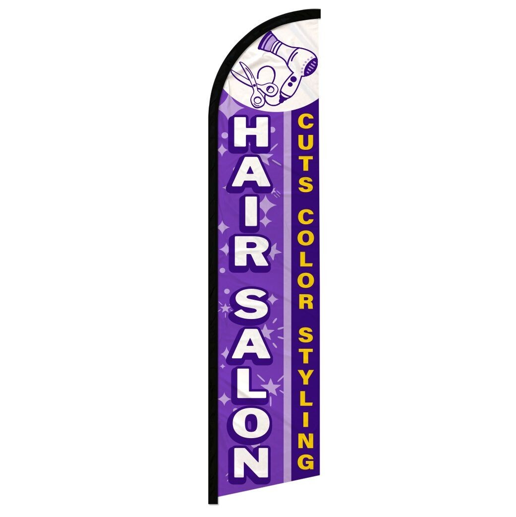 Hair Salon (purple) Windless Swooper Flag Hair Salon Beauty