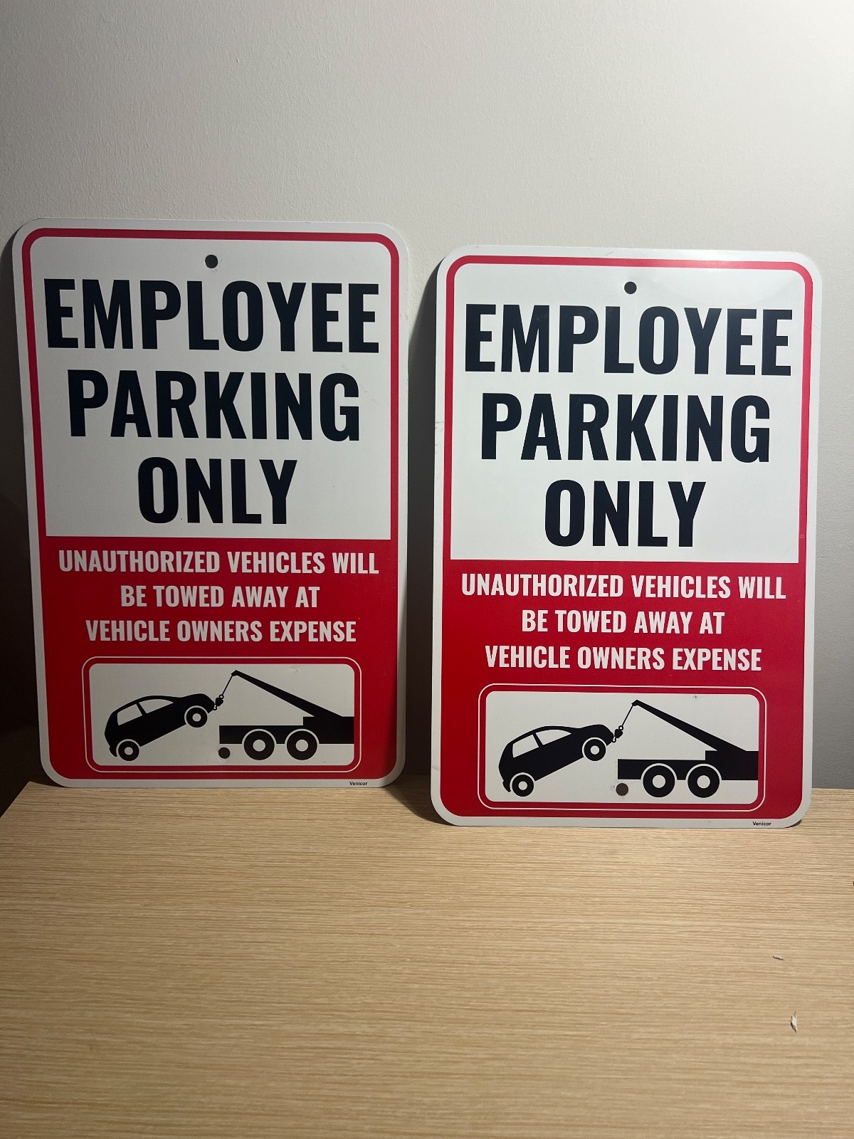 2PC Employee Parking Sign, 18 X 12 Inches – Aluminum – Staff Parking Only Sign