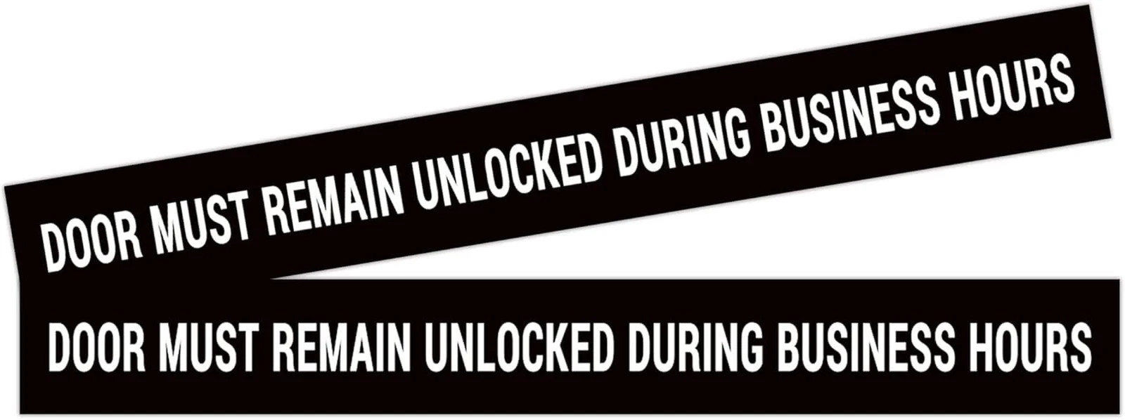 2PCS Door Must Remain Unlocked during Business Hours Sticker Sign，Self-Adhesive
