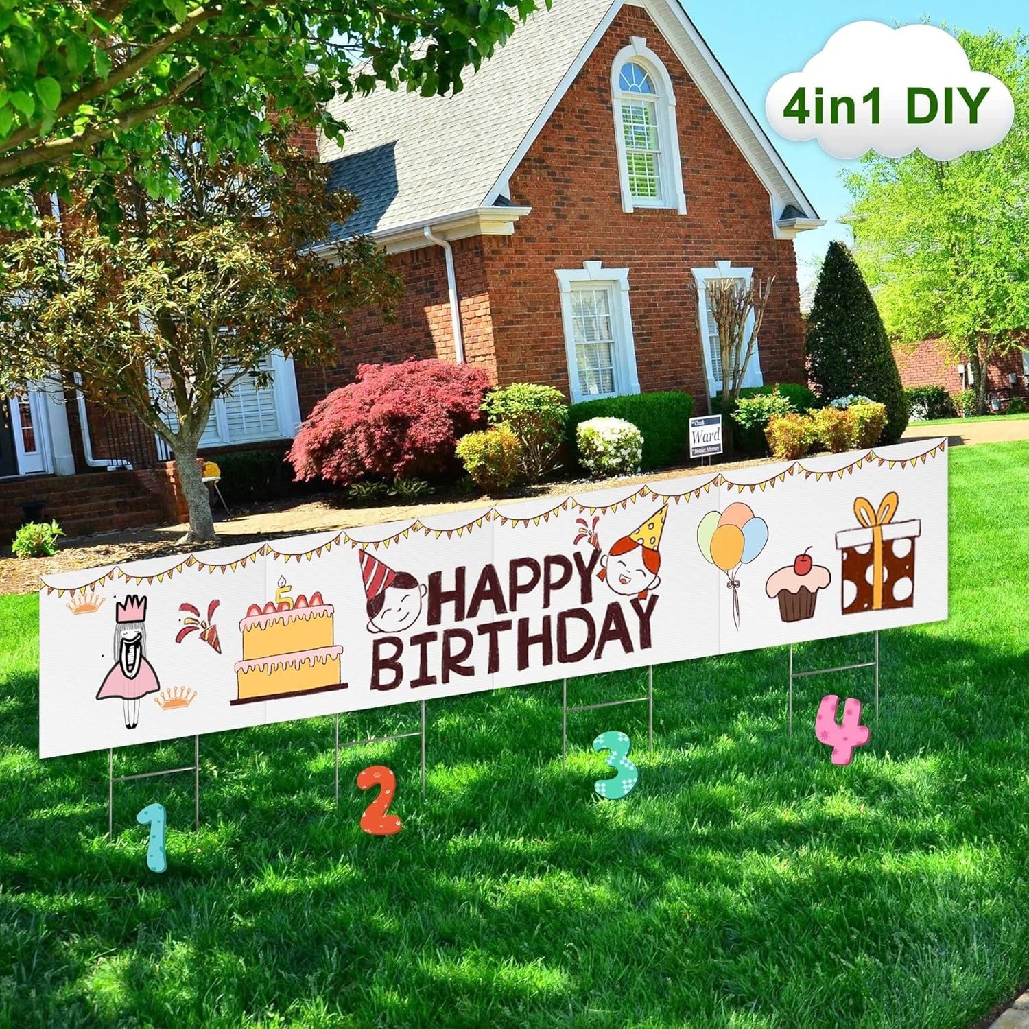 Versatile 4-Pack Blank Yard Signs, 18×12 – Ideal for Celebrations and Promotions
