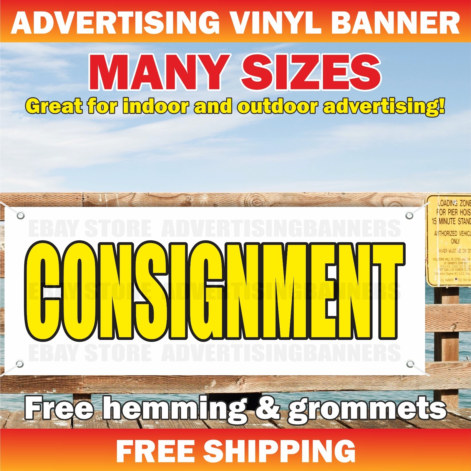 CONSIGNMENT Advertising Banner Vinyl Mesh Sign pawn shop loan we buy furs