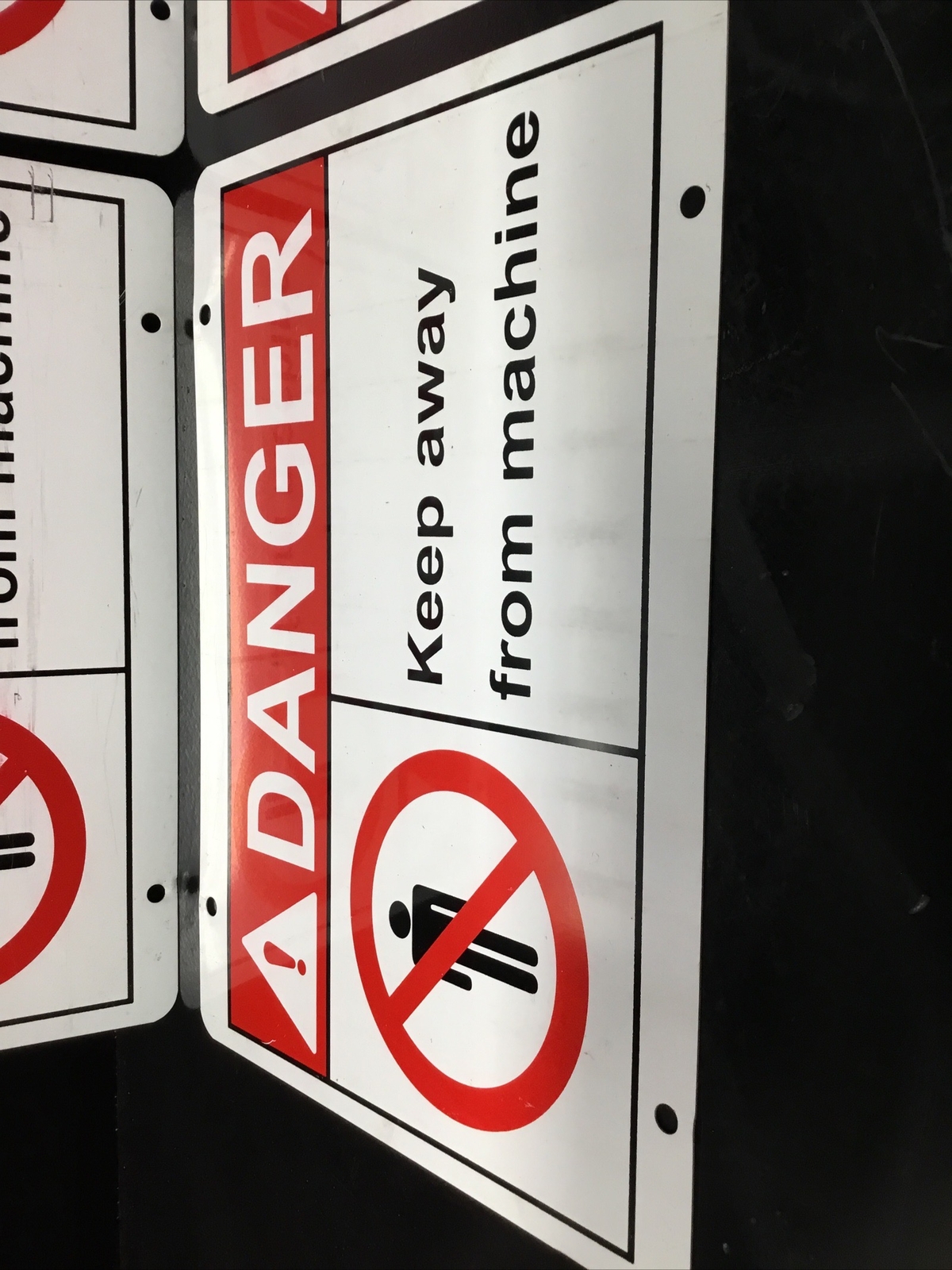 Keep Away From Machine Danger Sign Lot Of 4 14×10 #911J87