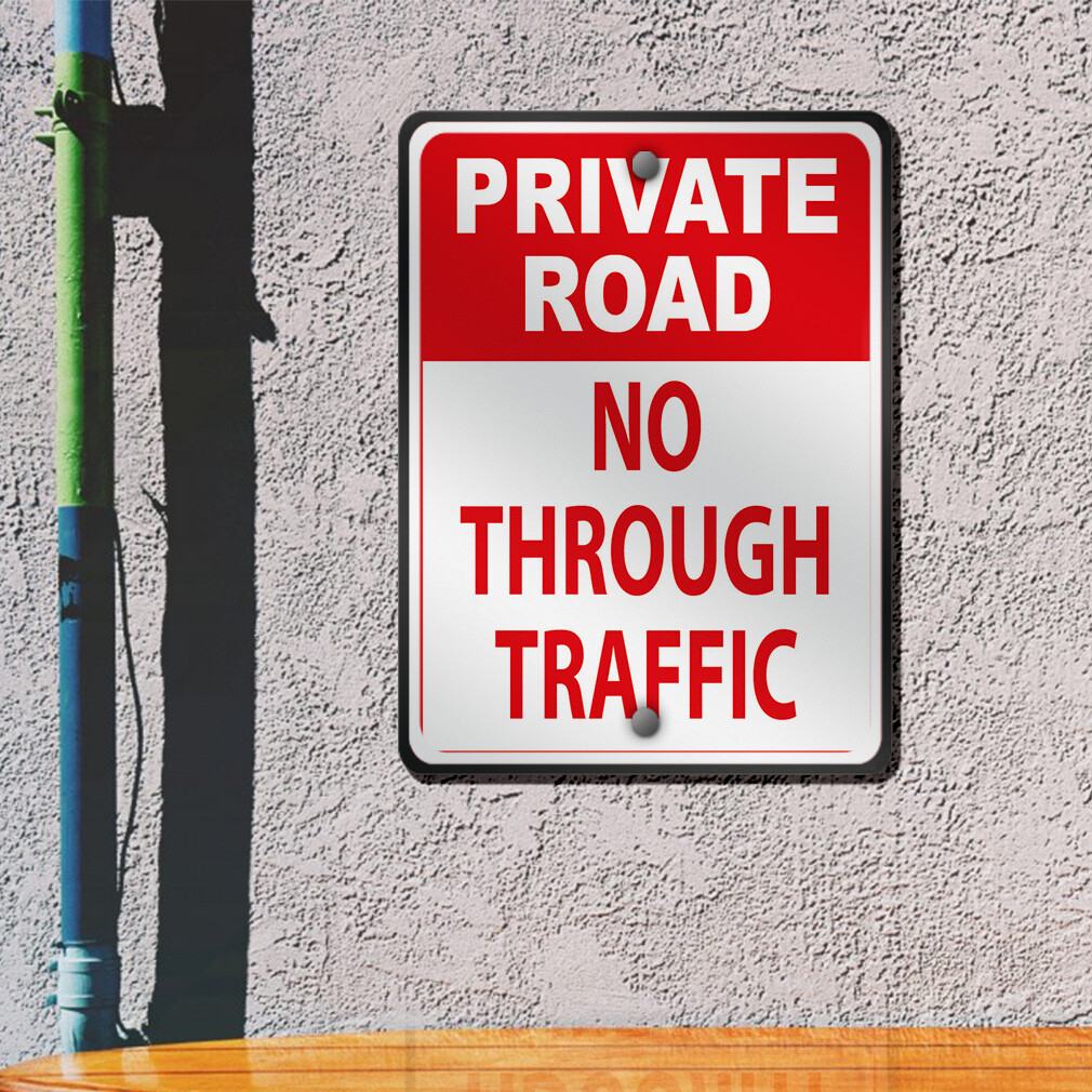 Aluminum Vertical Metal Sign Private Drive D Road Weatherproof Street