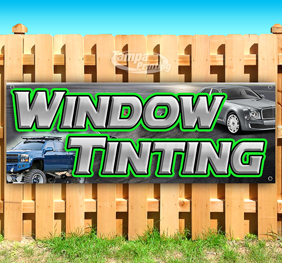 WINDOW TINTING Advertising Vinyl Banner Flag Sign USA MANY SIZES 18″ 24″ 36″ 52″