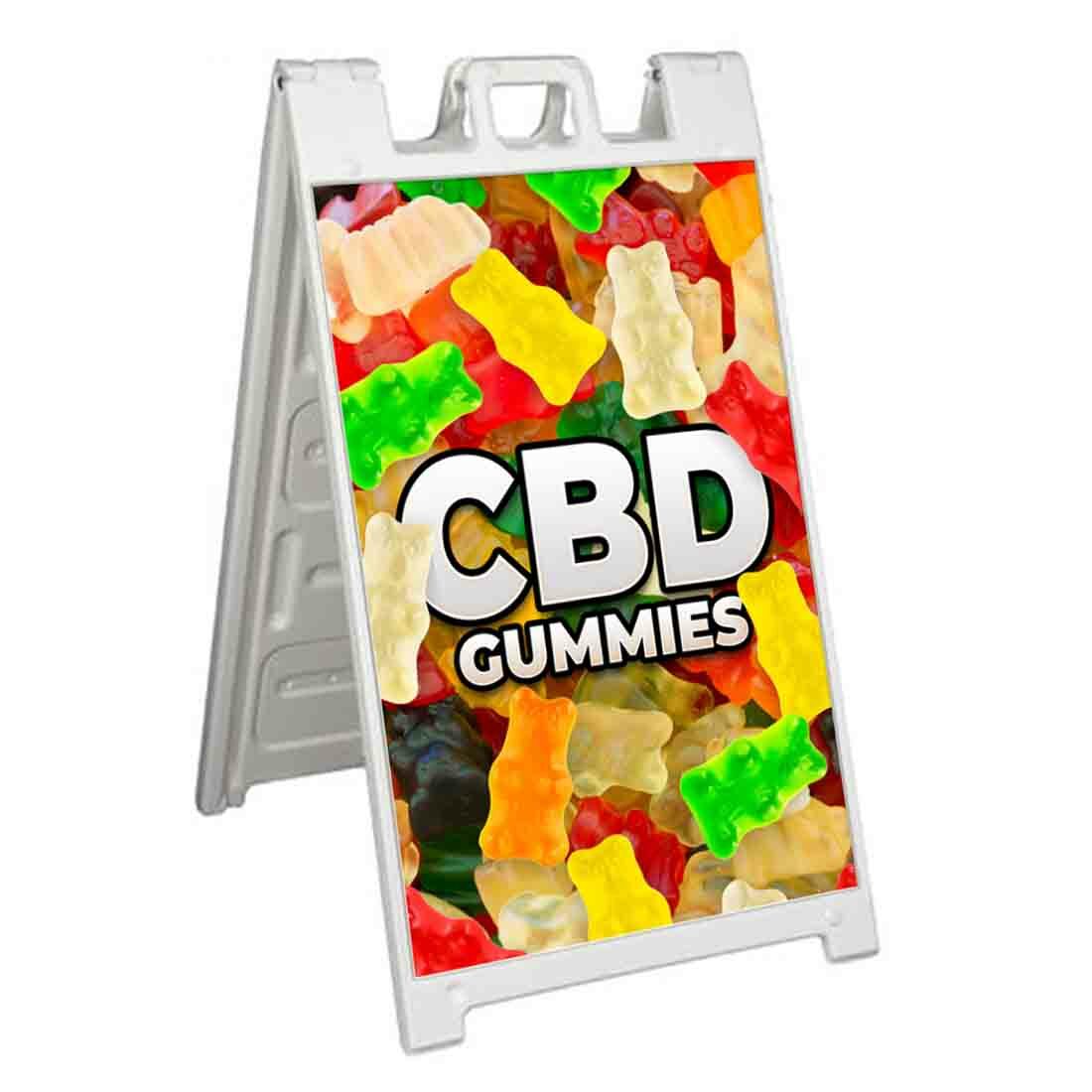 CBD GUMMIES Signicade 24×36 Aframe Sidewalk Sign Banner Decal EDIBLES