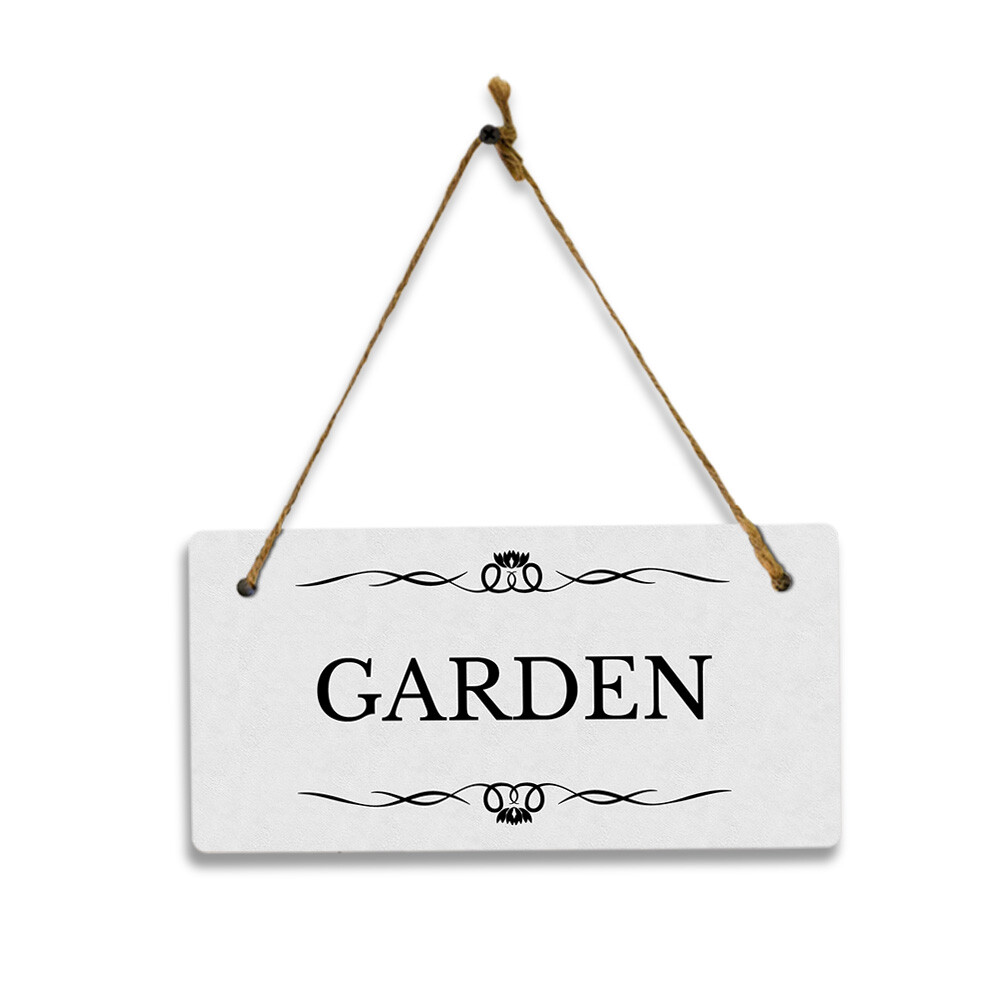 Garden 5×10 Hanging Plus Wall or Door Sign | Rustic Twine