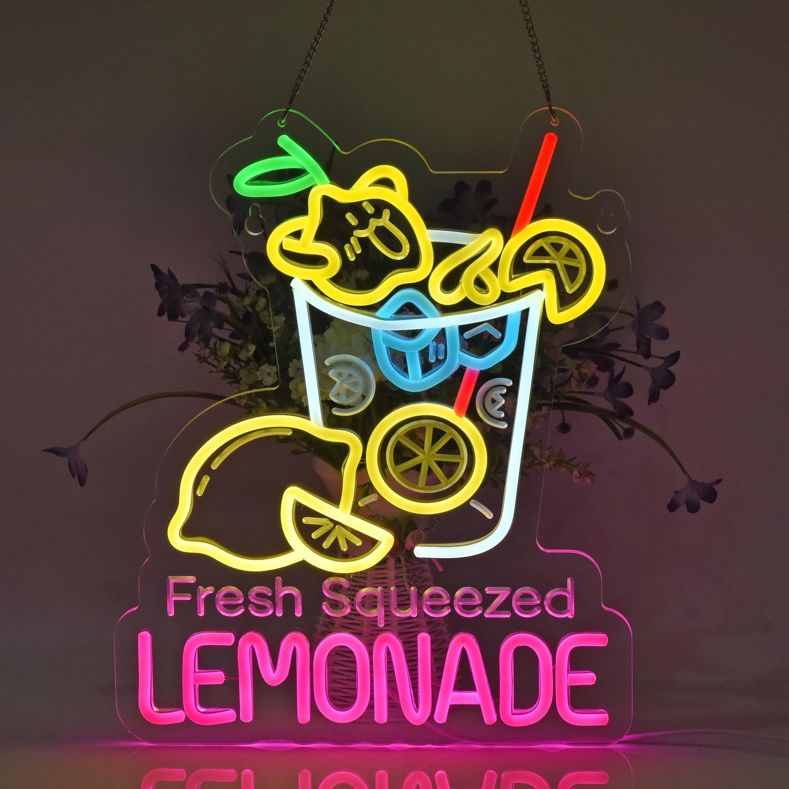 Lemonade Neon Sign, Neon Lights Hanging Wall Art Decoration for Restaturant S…