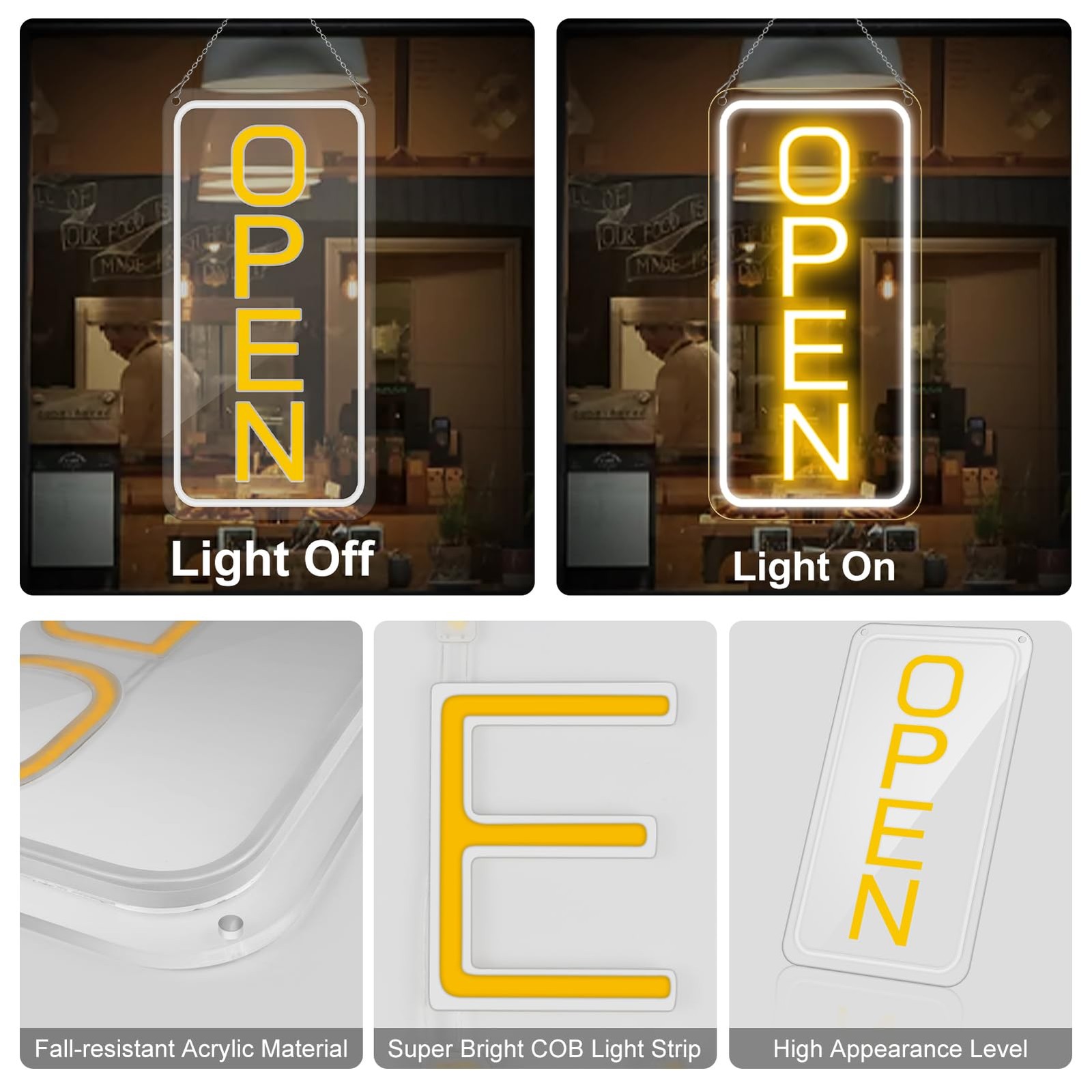 22.8″x11.8″ Large LED Open Sign for Business Bar Retail Shop Light Ultra Bright