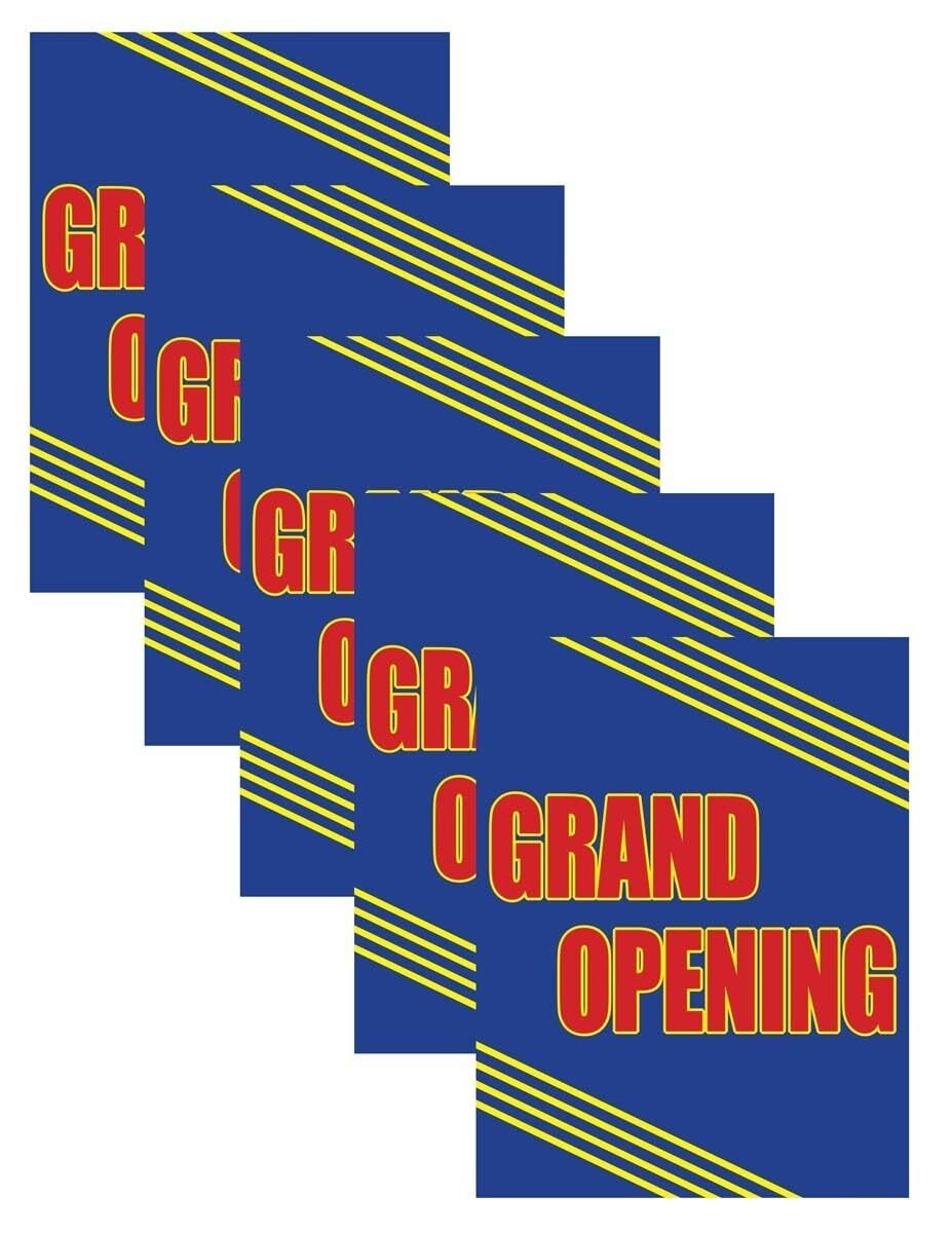 Grand Opening | Retail Window Display Sign | 18″W x 24″H | 5 Pack