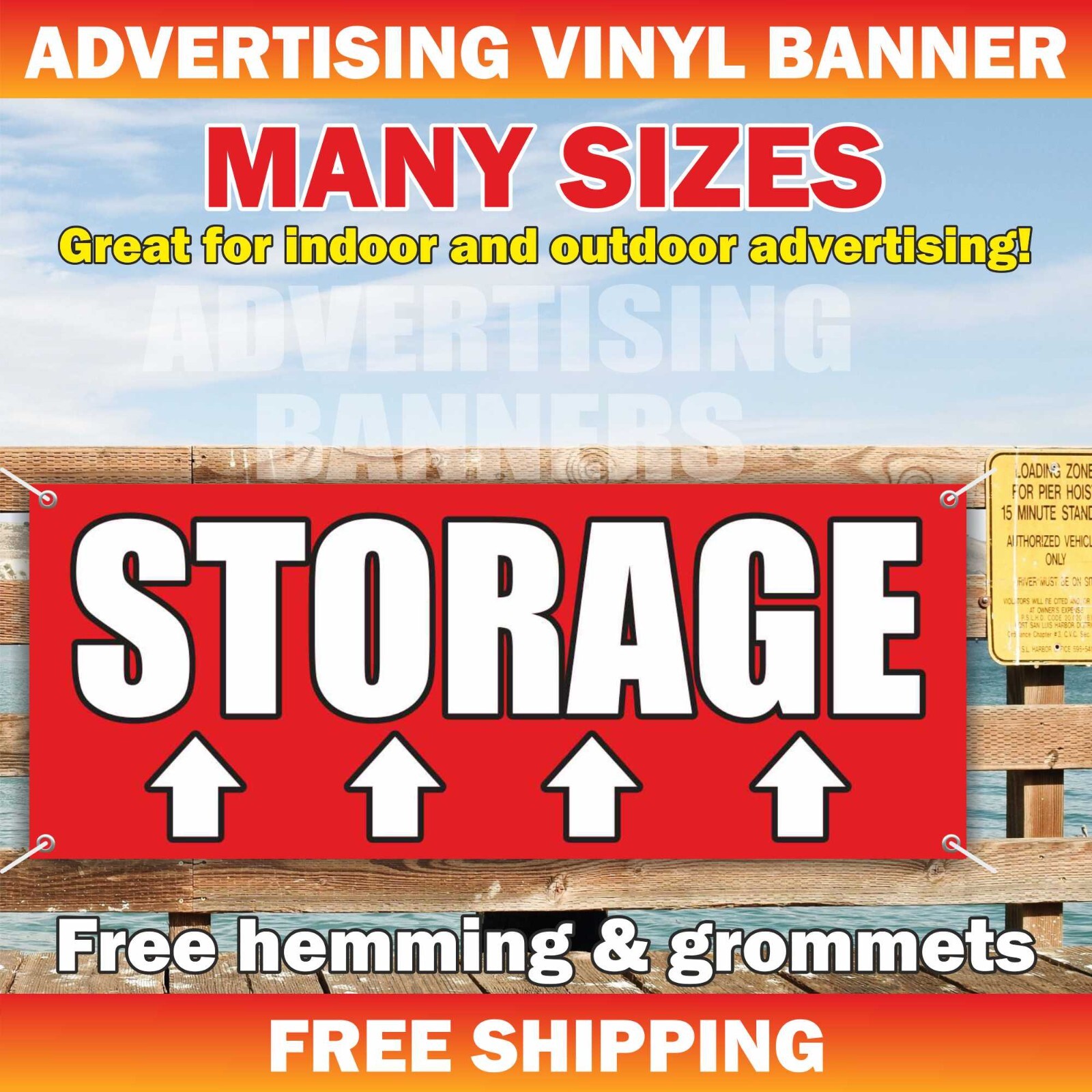 STORAGE Advertising Banner Vinyl Sign Rv Boat Rent Realtor Space Secure Indoor