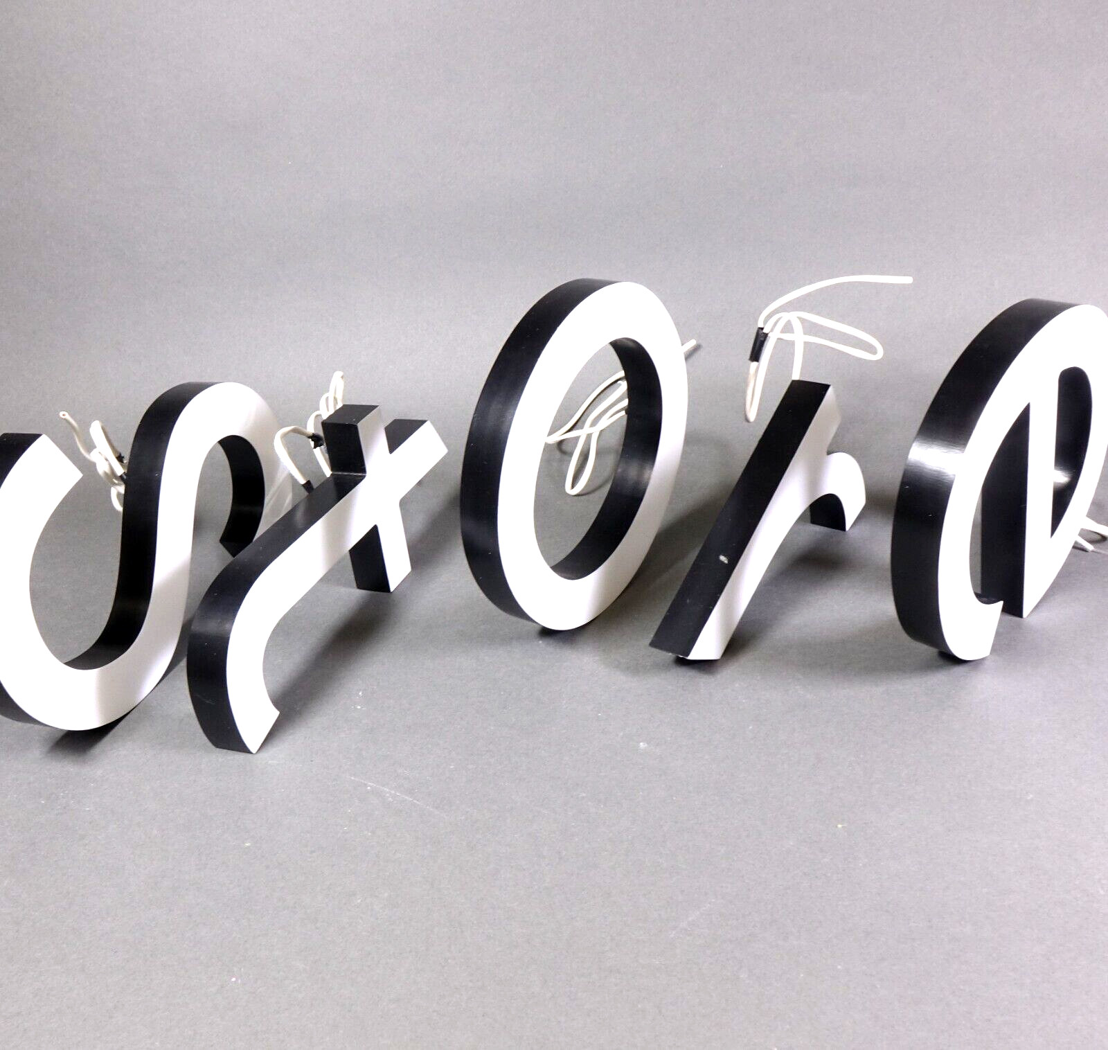 10″ Letters Store Sign Can Be Illuminated White Black 1″ Thick Plastic