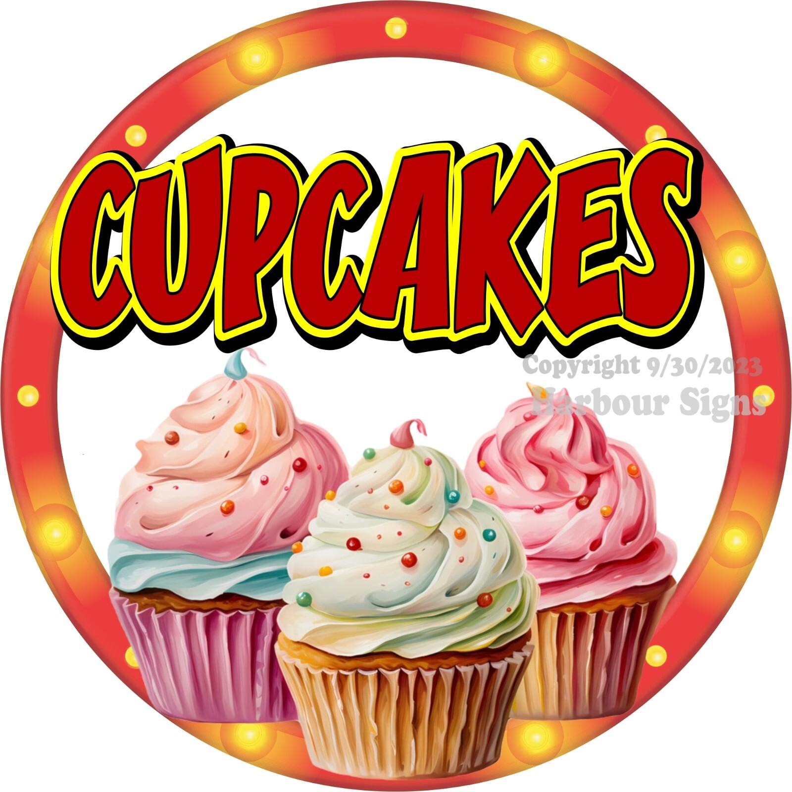 cupcakes DECAL (Choose Size) Snack Concession Fair Food Truck Sticker c2