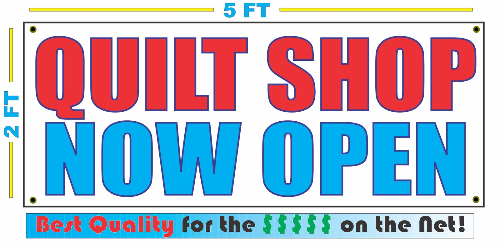 QUILT SHOP NOW OPEN Banner Sign NEW Larger Size Best Quality for the $$$