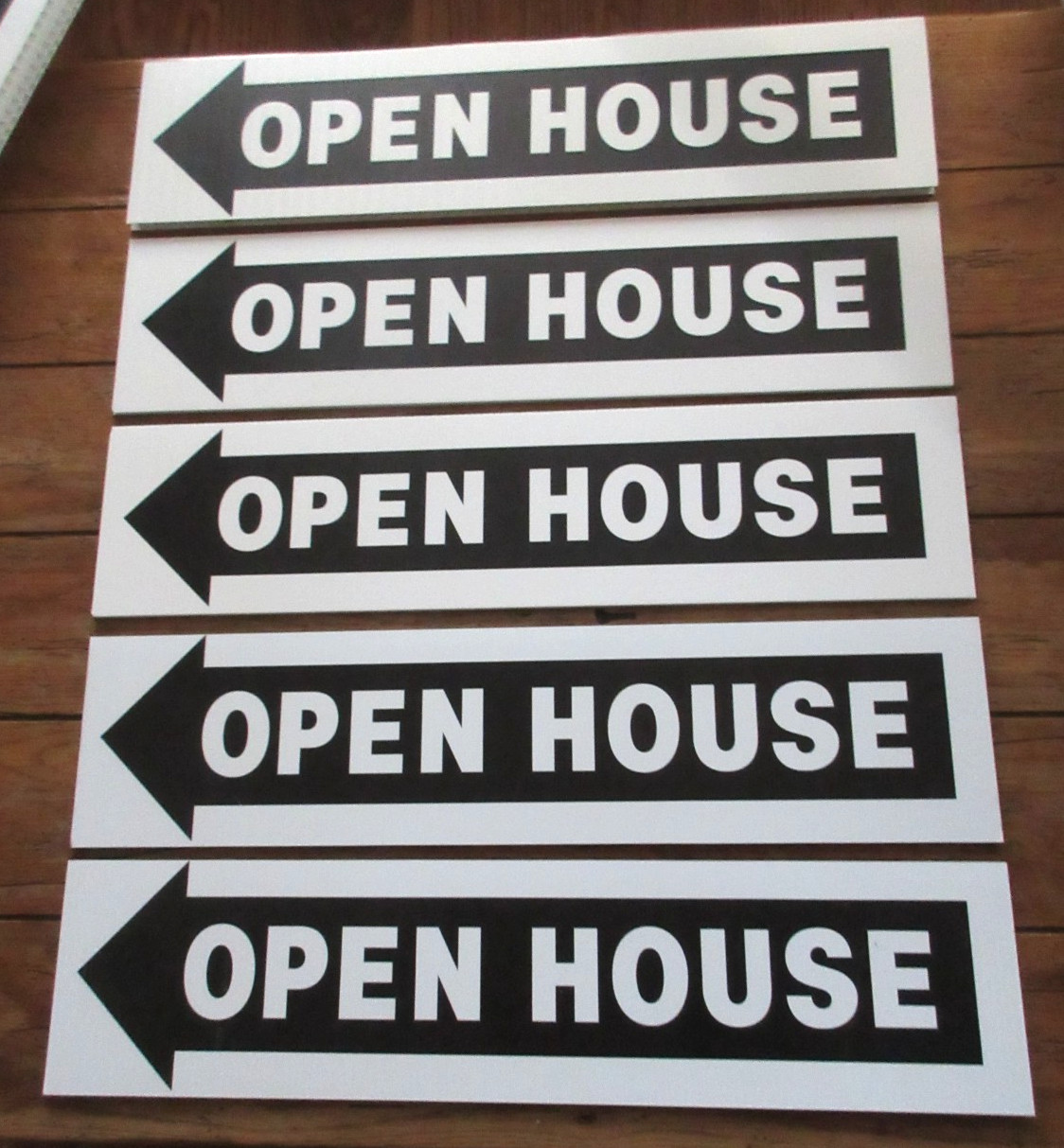 5 Corrugated Plastic Double Sided Sign Realtor Real Estate 24×6 OPEN HOUSE ARROW