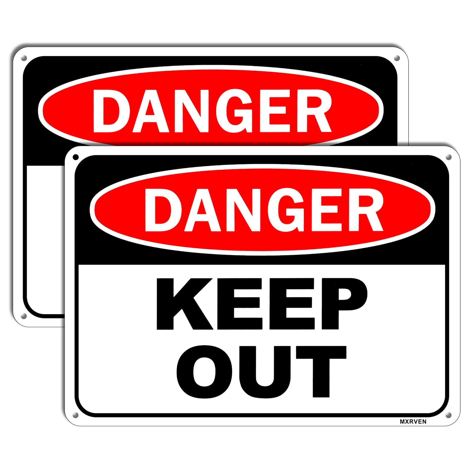 2 Pack Danger Keep Out Sign, 10″x 7″ Rust Free Reflective Aluminum Metal Sign…