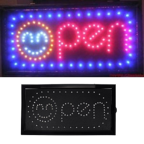 Animated Motion LED Business Smiling Smile Face Open SIGN OnOffSwitch Light Neon