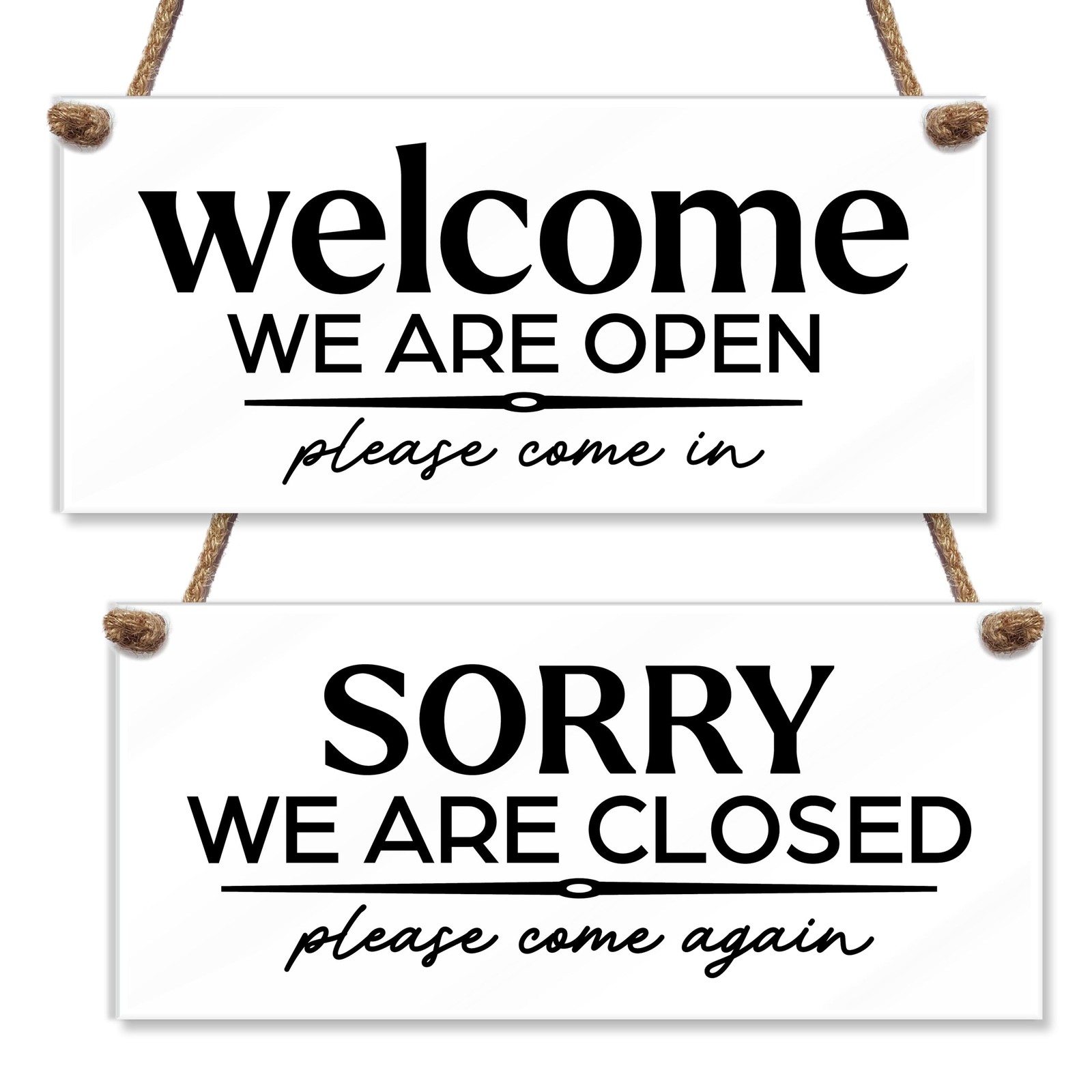 Acrylic Open Closed Signs for Business, Welcome Outdoor Open Closed Sign