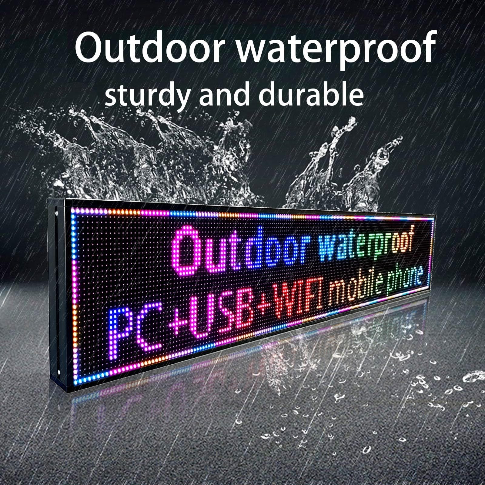 JINBLIZZARD P10 Led Sign,Programmable Scrolling Digital Advertising 77″×14″