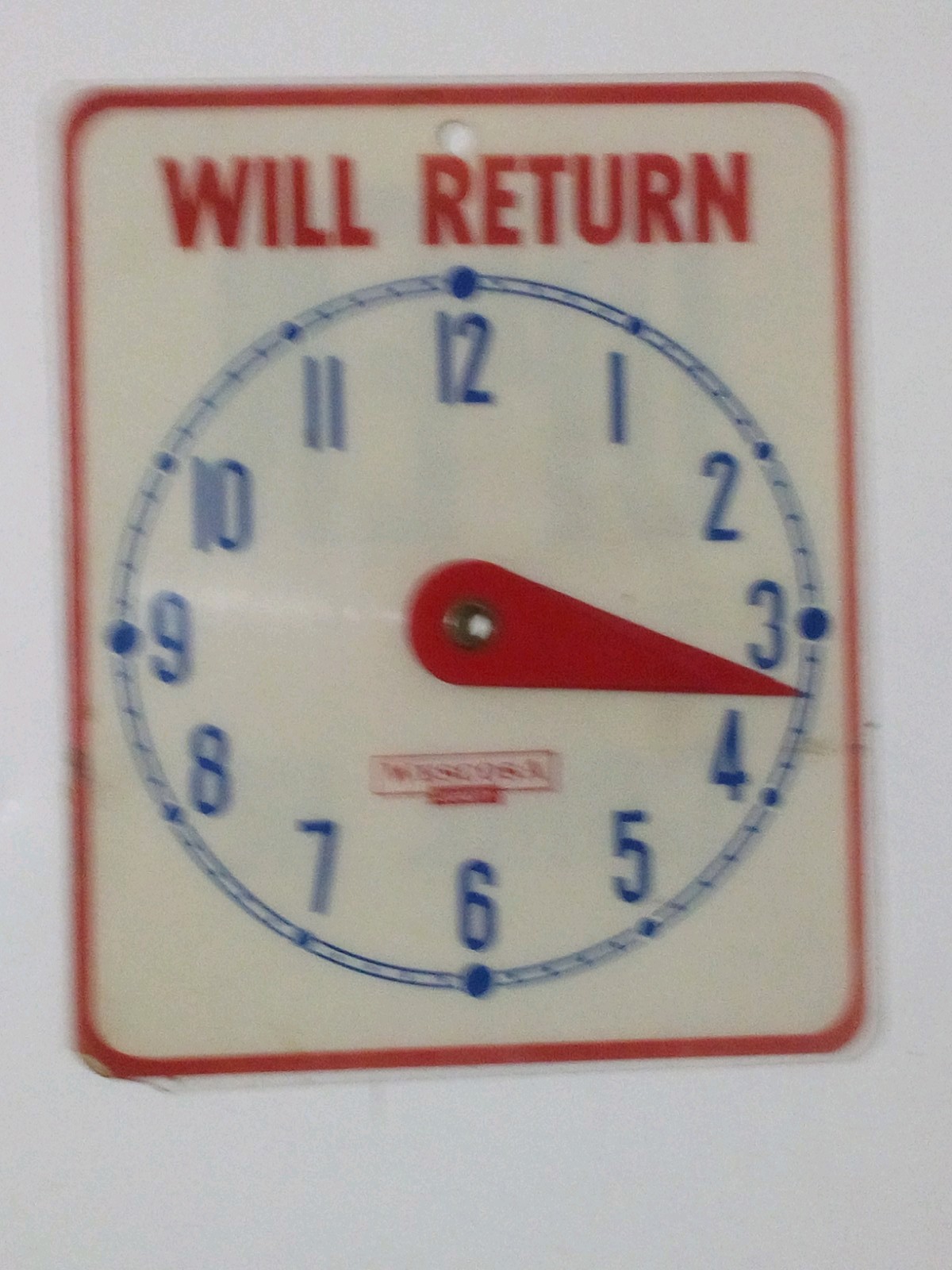 Store Sign Will Return 5 x 6 Inches Durable Tear Resistant Plastic