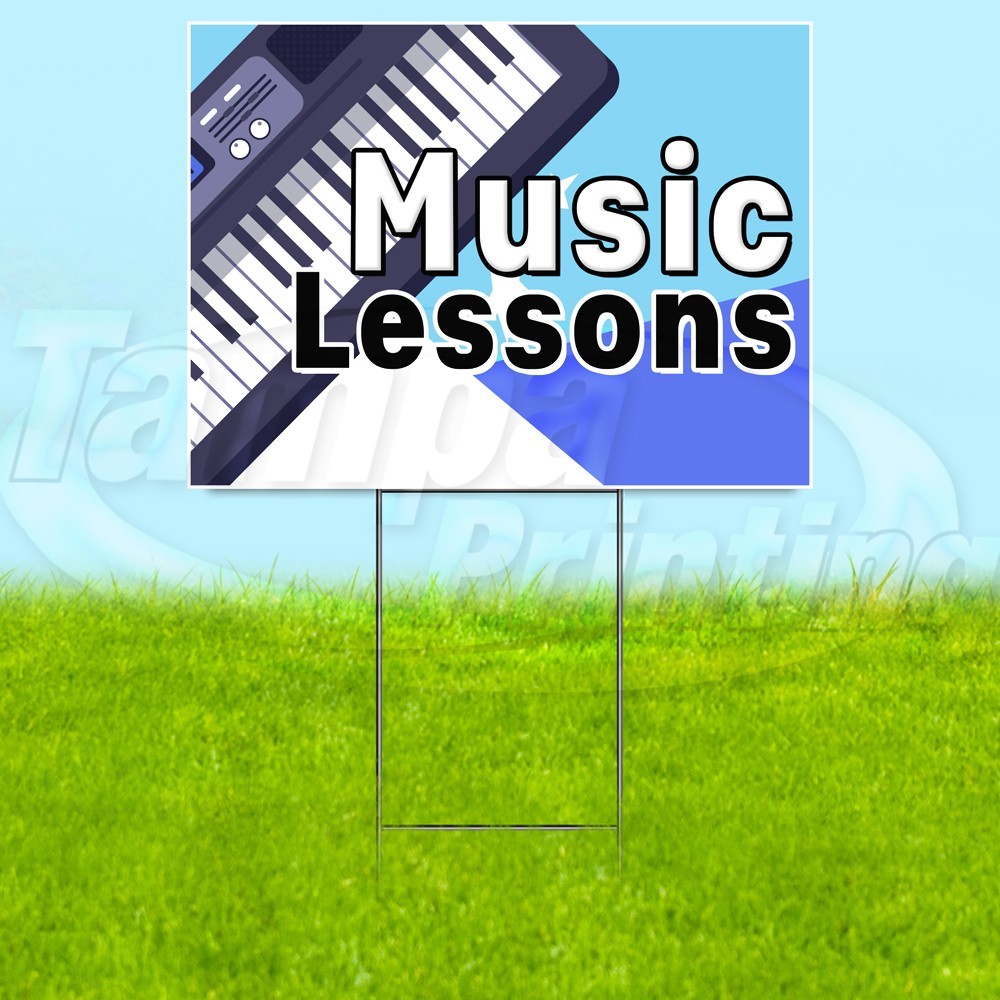 MUSIC LESSONS 18×24 Yard Sign Teaching Plastic Corrugated WITH STAKE USA YS07965