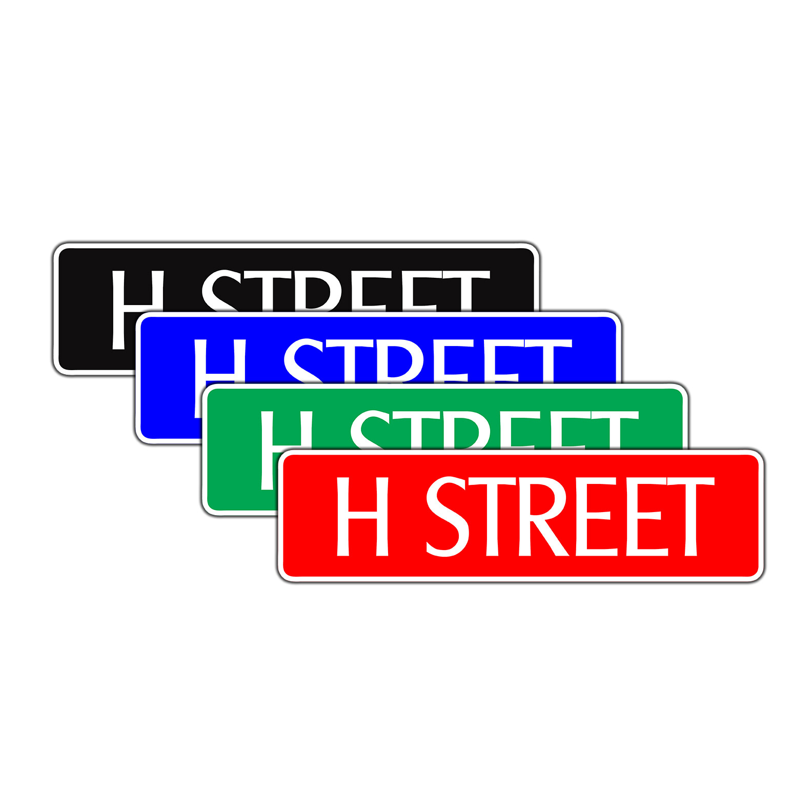 H Street Name Letter Aluminum Metal Novelty Street Sign Wall Decor