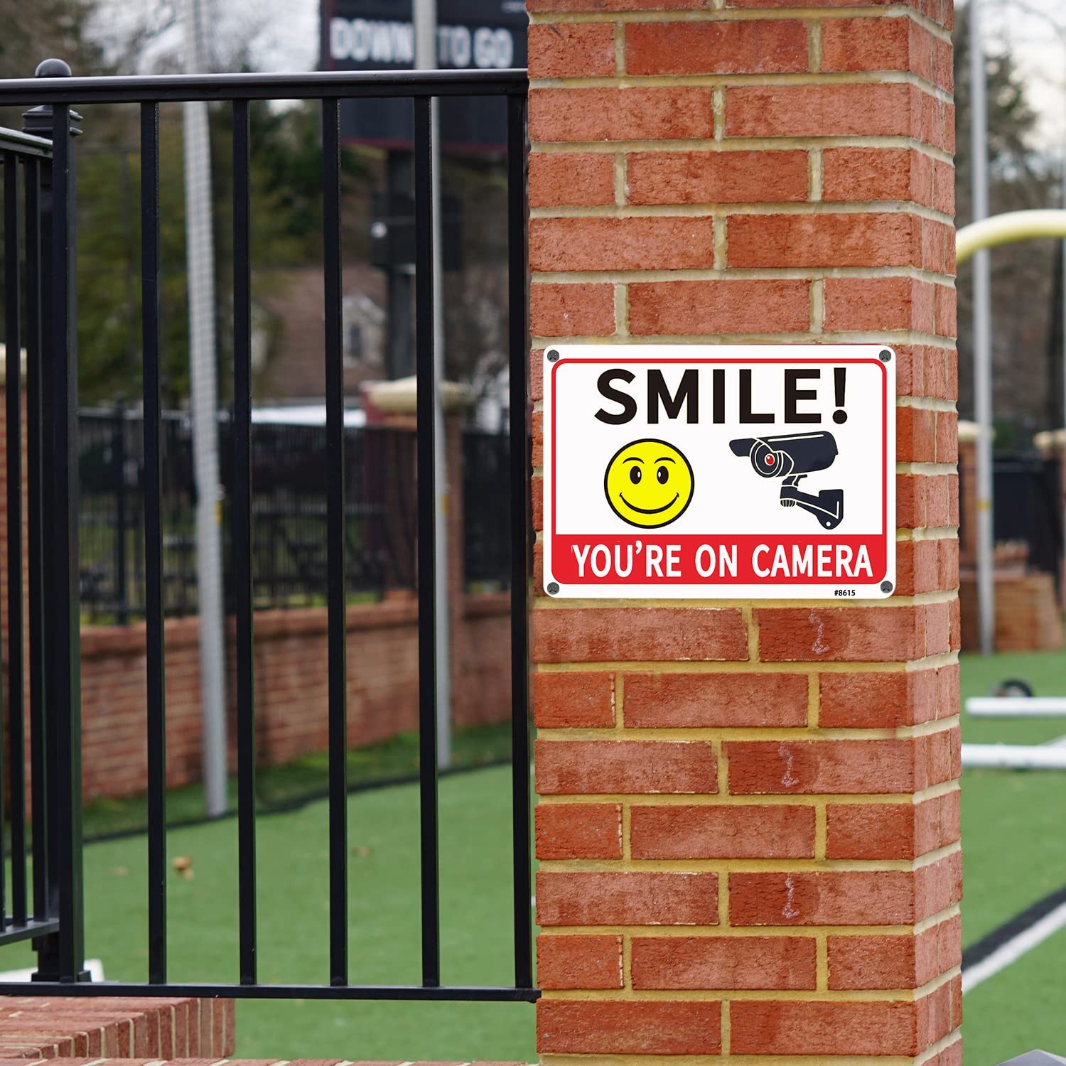 Smile Your on Camera Signs Video Surveillance Signs Aluminum 7×10 inchs Outdo…