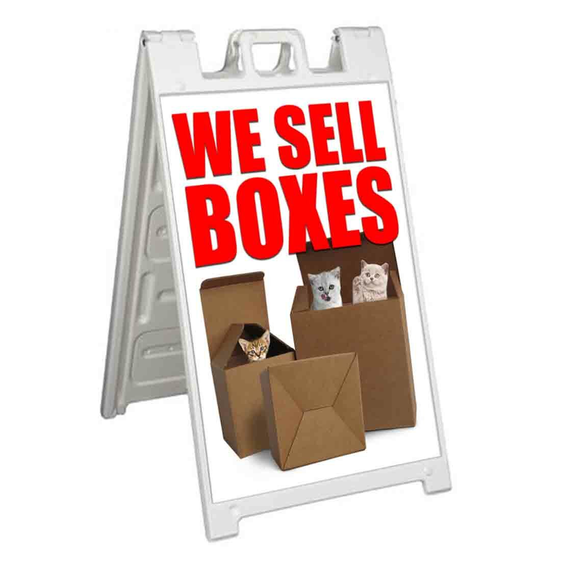 WE SELL BOXES Signicade 24×36 Aframe Sidewalk Sign Banner Decal PACKING MOVING
