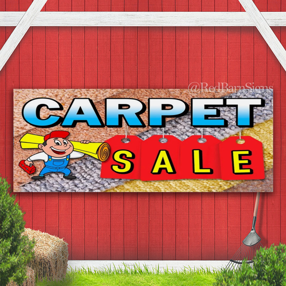 CARPET SALE Indoor Outdoor Banner Sign with grommets