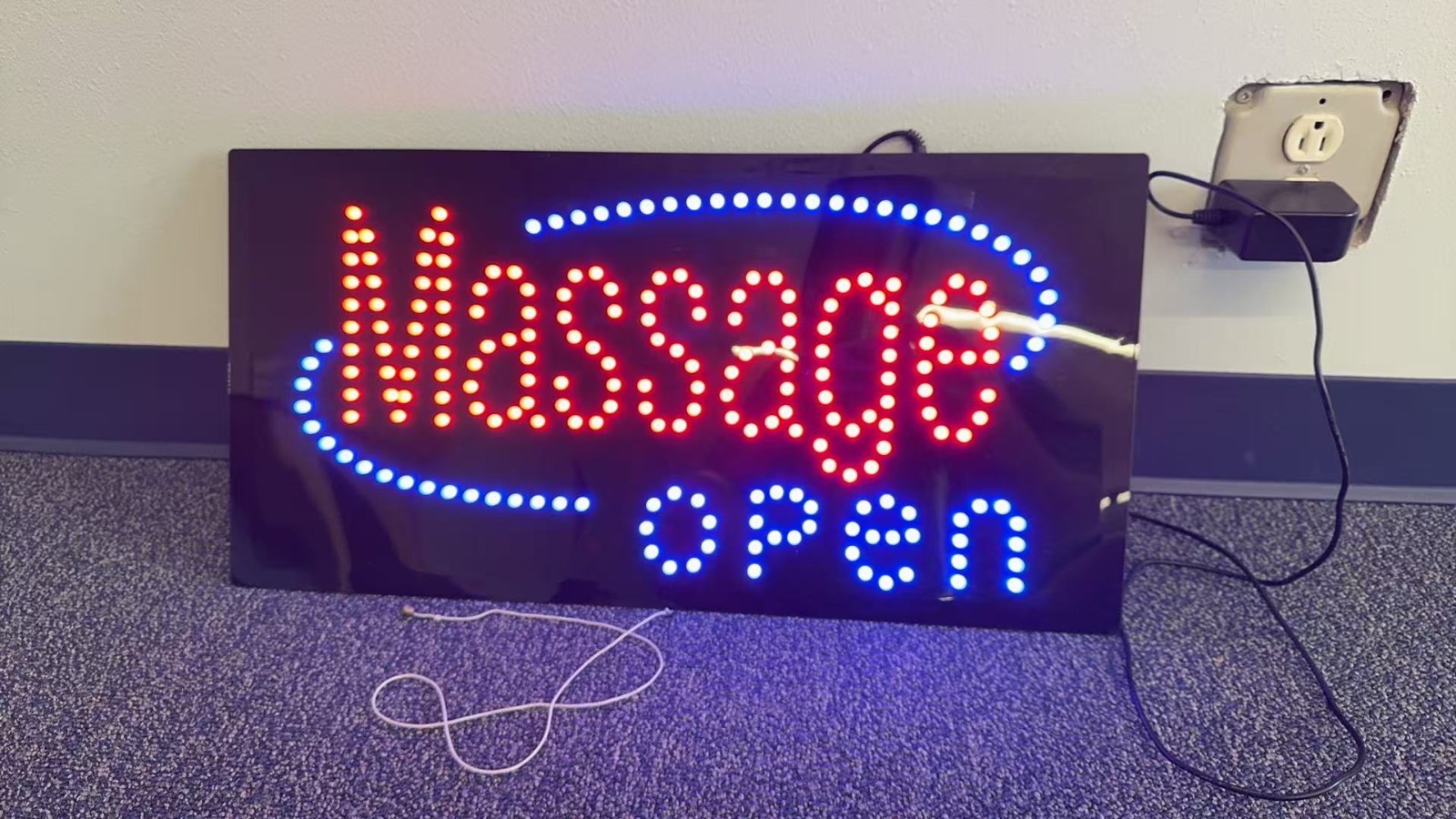 Massage Sign, 24″x12″, 60x30cm, TOPKING, LED