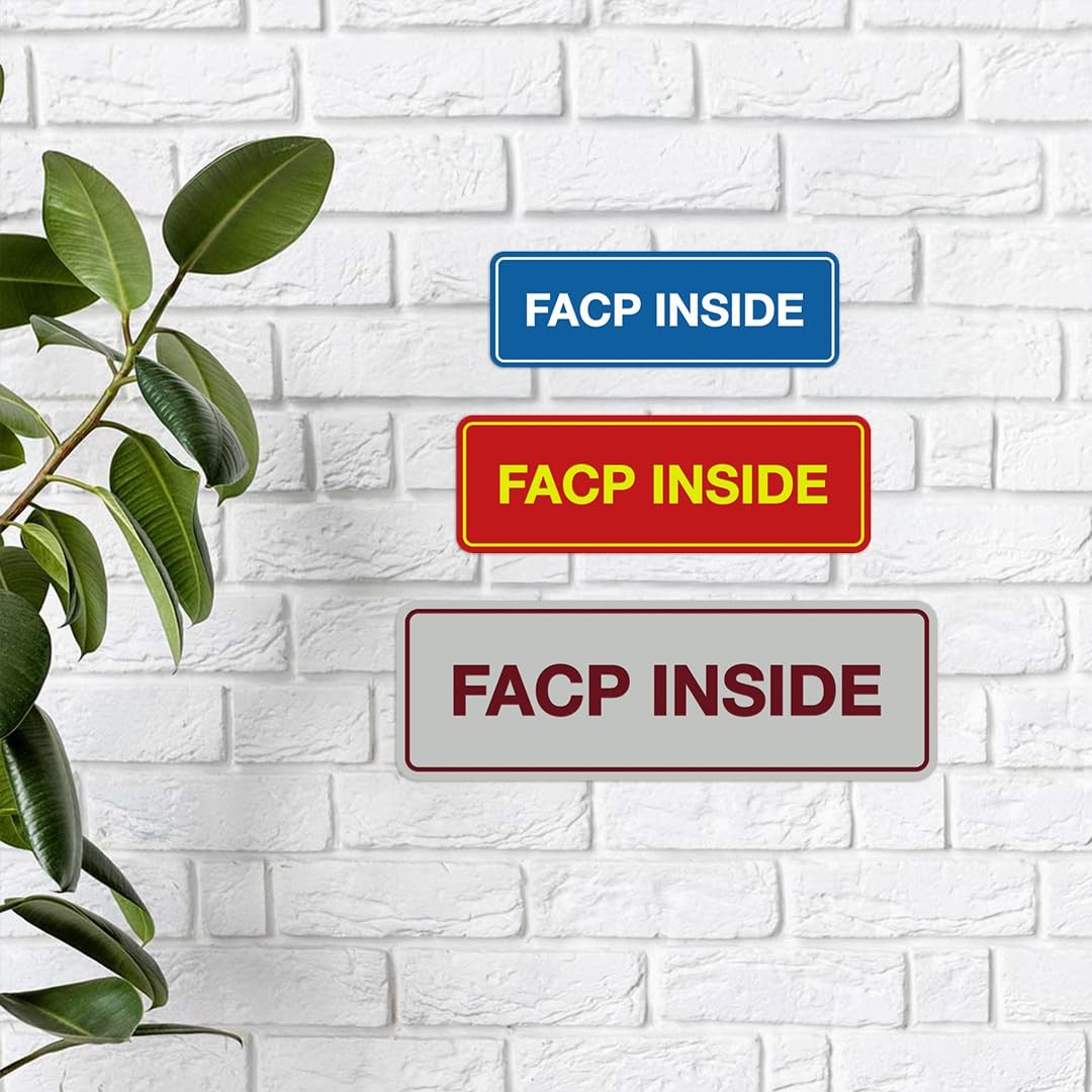 Standard FACP Inside Sign | Fire Safety Signage (Red) – Medium 1 Pack